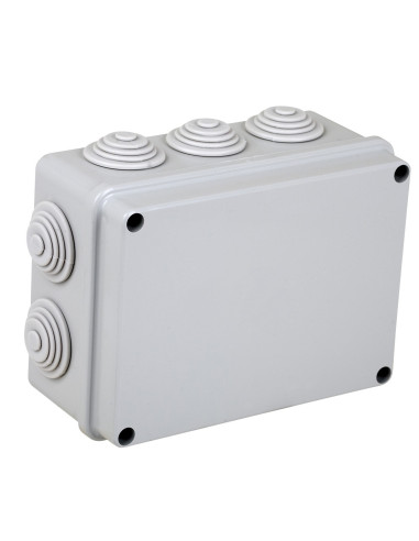 ELECTRALINE 60555 Boîte rectangle avec embouts à gradins gris - 150 x 110 x 70 mm