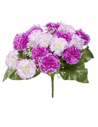 DIFFUSION 552989 Fleur artificielles oeillets et gypsophiles violet - H.29 cm
